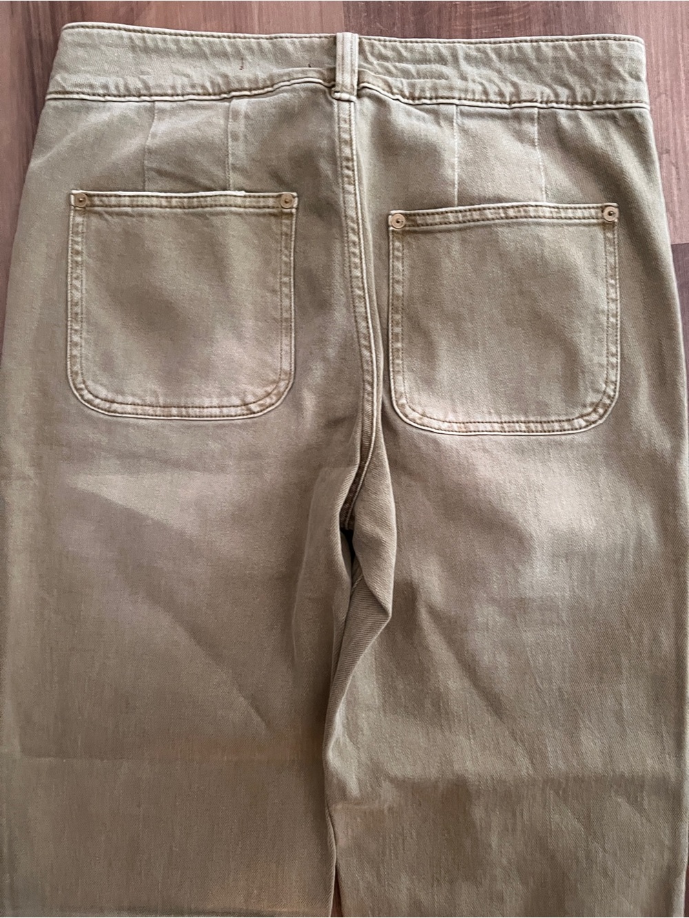 Pilcro for Anthropologie Embroidered Patchwork Olive Denim Jeans. Sz 26 - Picture 9 of 9